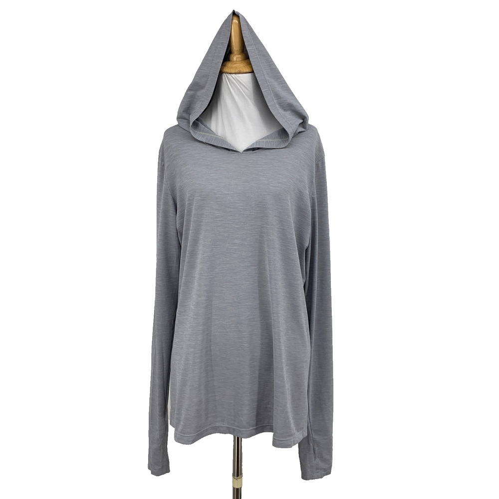 Anetik Hoodie Womens XL Extra Large Grey Premium Performance UPF 30 Thumbholes
